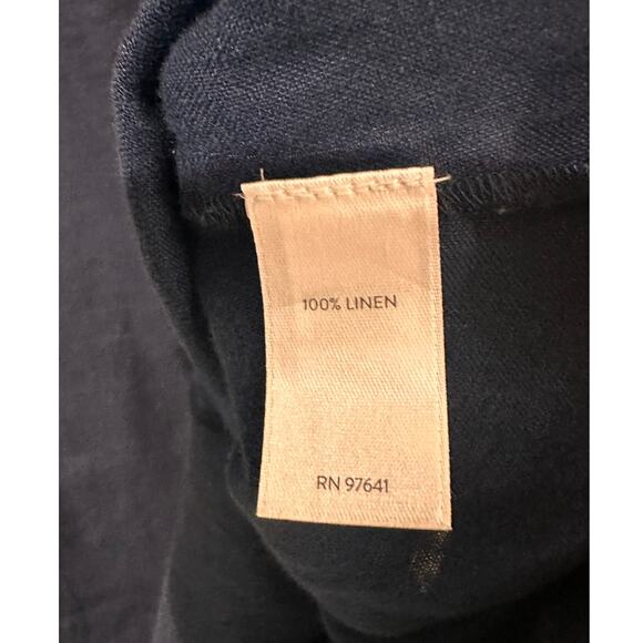 J. Jill Love Linen Sleeveless Mini Shirt Dress Minimalist Breezy Travel Navy, L - Picture 5 of 6